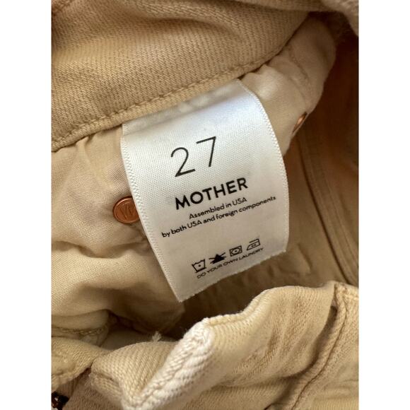 MOTHER High Waisted Looker Ankle Fray Wash: Khaki Size 27 - Picture 9 of 10